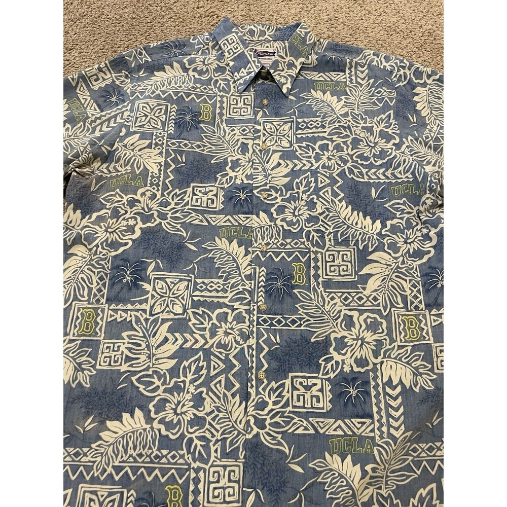 Reyn Spooner UCLA Hawaiian Shirt Mens XXLarge Cotton Floral Short Sleeve Button - Picture 3 of 6